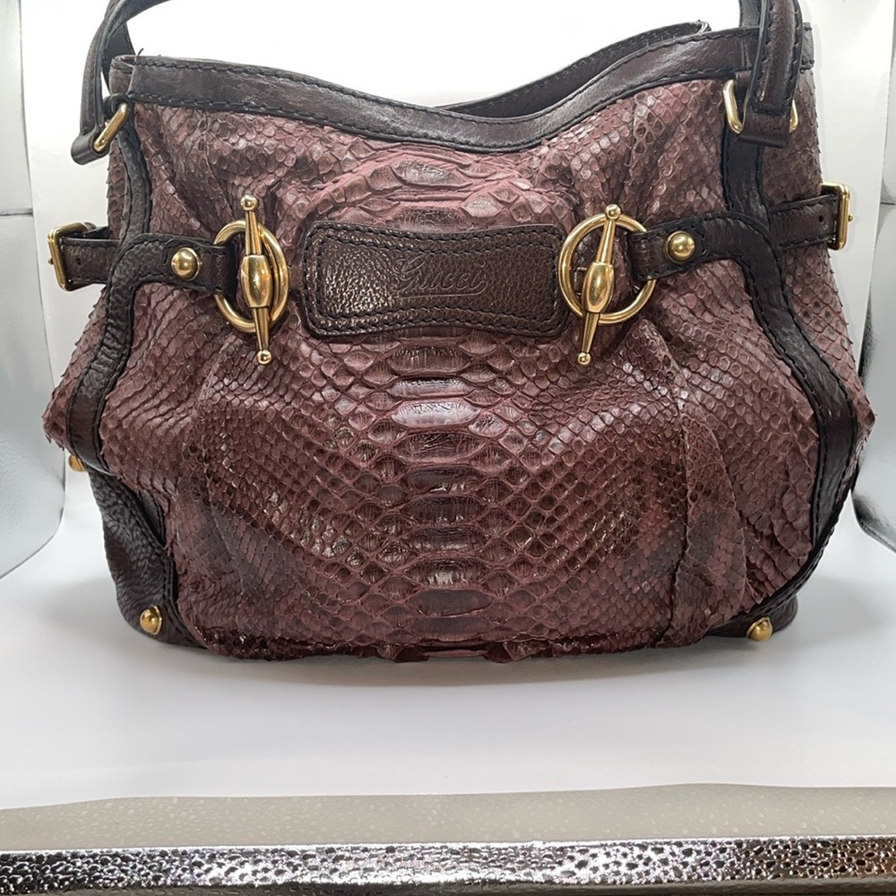Gucci Brown Python Leather Women's Bag - image 4